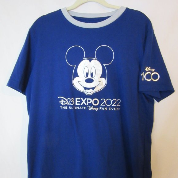 Disney D23 Expo 2022 Royal Blue Mickey Logo T Shirt 100 Year Size Medium - Picture 1 of 6